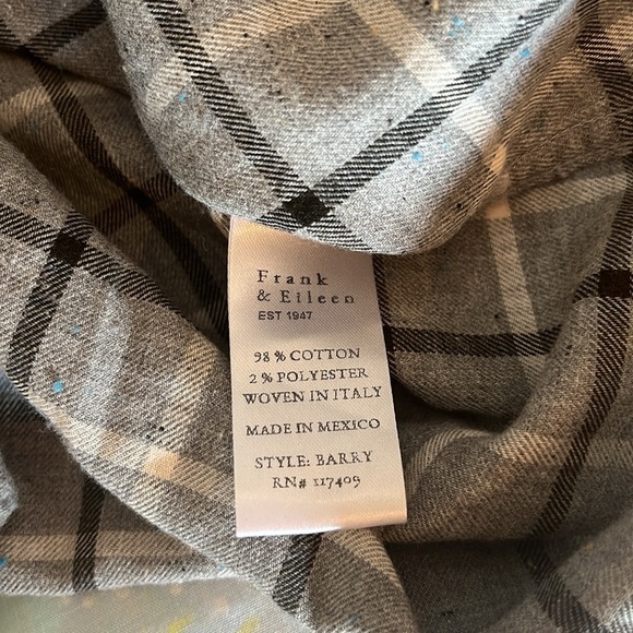 Frank & Eileen | Gray Plaid Barry Long Sleeve Flannel Size Small Quiet Luxury - Picture 7 of 10